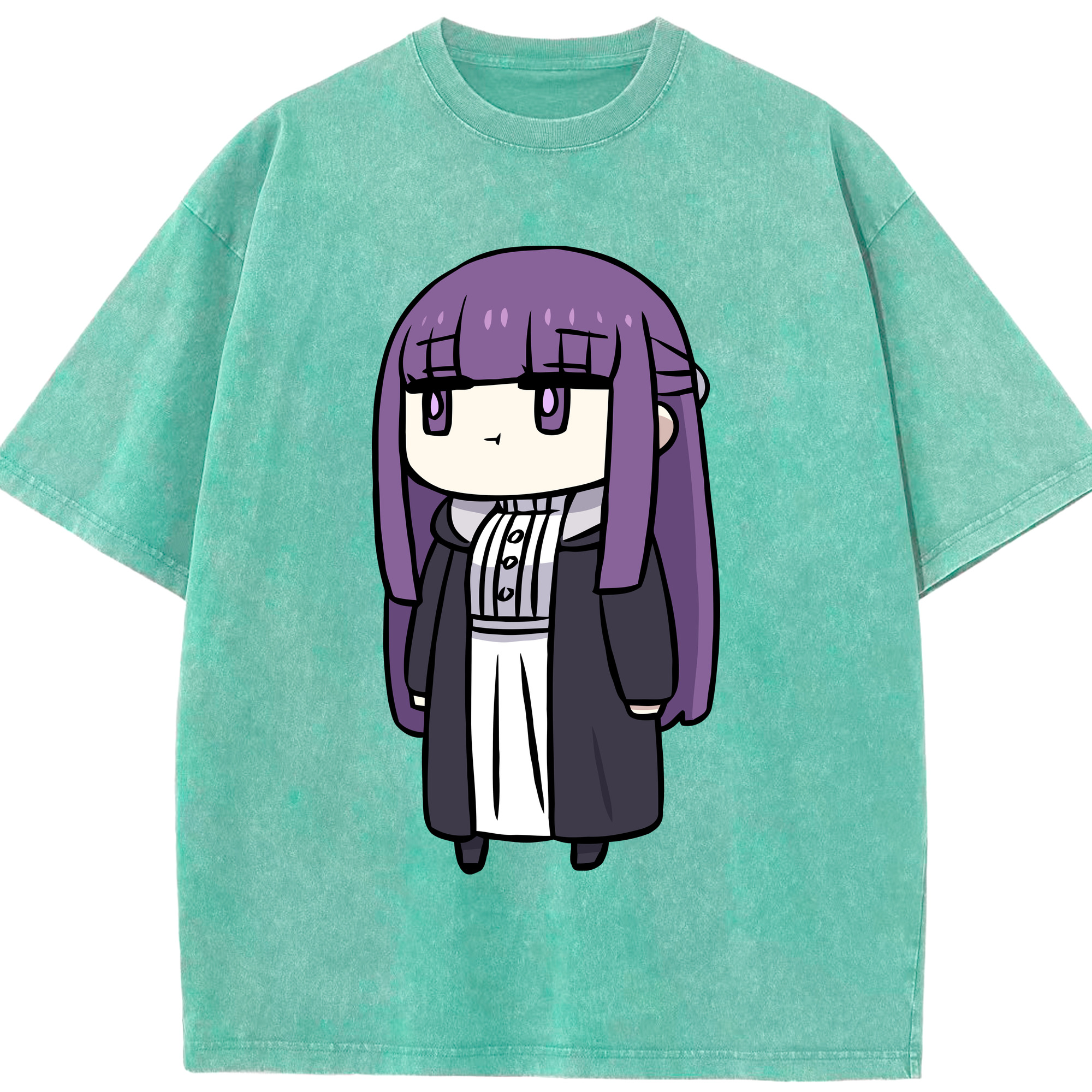 （画像用） 葬送のフリーレン Frieren 綿100% ヴィンテージ風 半袖Tシャツ（フロントプリント）